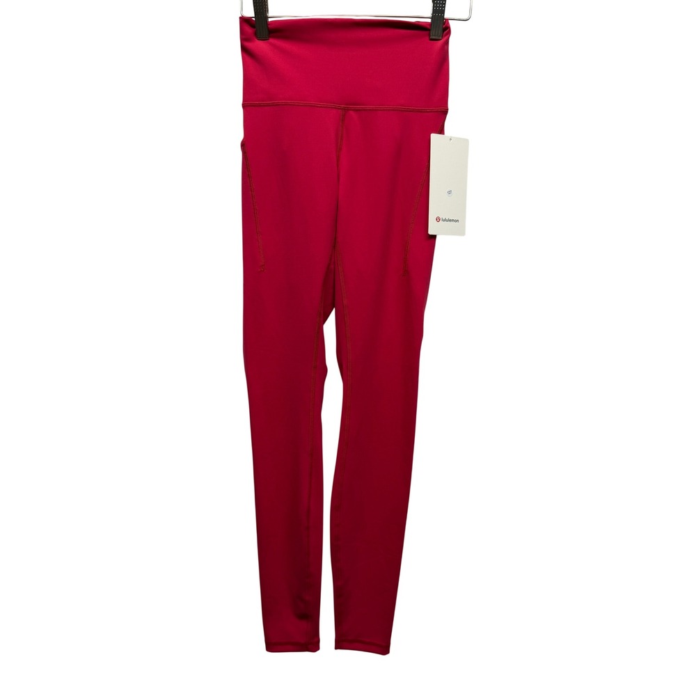 Lululemon Wunder Train HR Tight 28 Pockets Pomegranate Red LW5FNOS Size 4 NWT